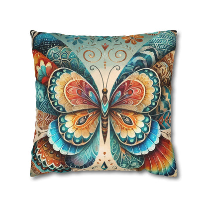 ABSTRACT BUTTERFLY Bohemian Design 18 x 18  Pillowcase