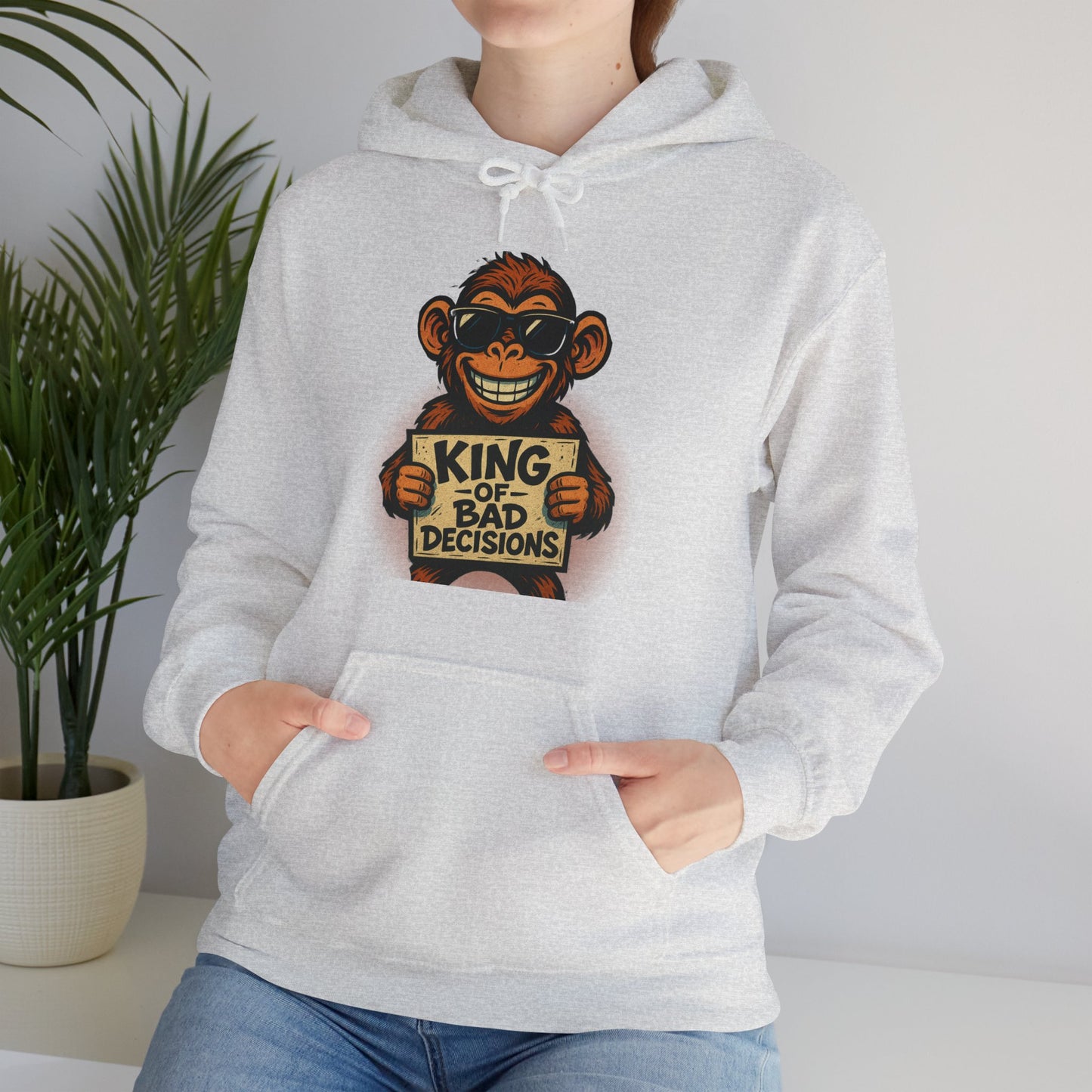 KING OF BAD DECISIONS -Unisex Heavy Blend Hooded Sweatshirt (VARIETY OF COLORS)-“Oversized Pullover, Trending for Those Underachievers"