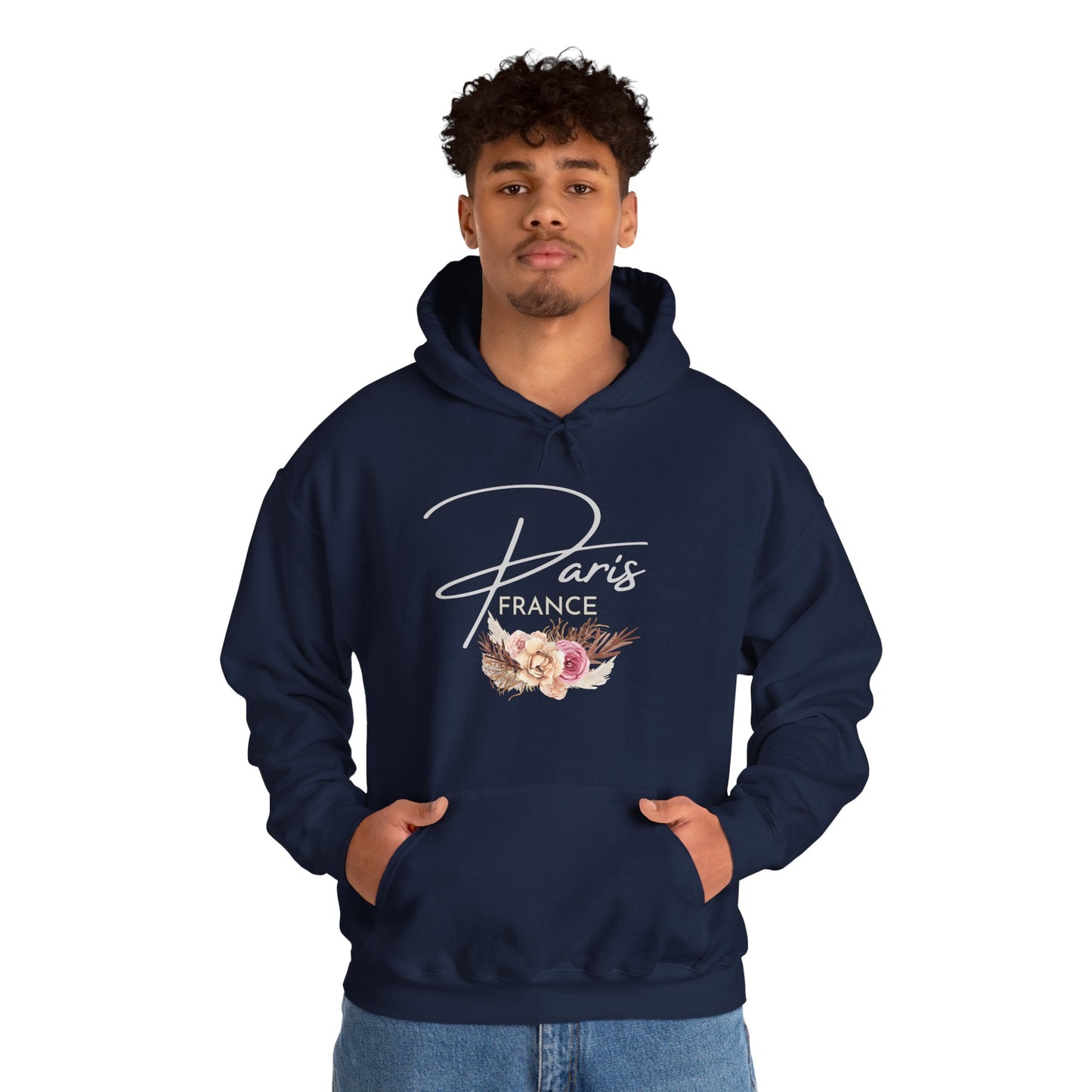 PARIS FLOWERS- Unisex Heavy Blend Hooded Sweatshirt (VARIETY OF COLORS)-“Travel T-Shirt That Slays”