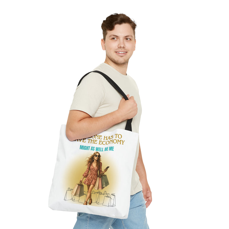SAVING THE ECONOMY- AOP Tote Bag (white)