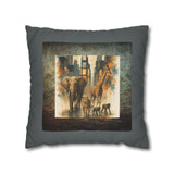 CONCRETE JUNGLE Bohemian Design Square Pillowcase (COVER ONLY) - Artistic Home Decor