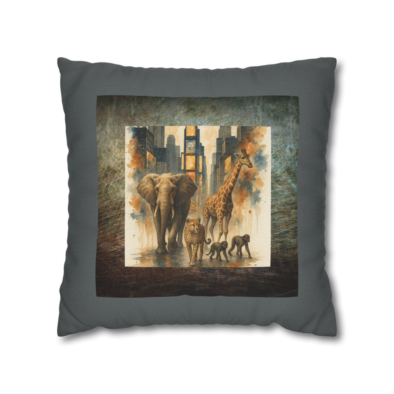 CONCRETE JUNGLE Bohemian Design Square Pillowcase (COVER ONLY) - Artistic Home Decor