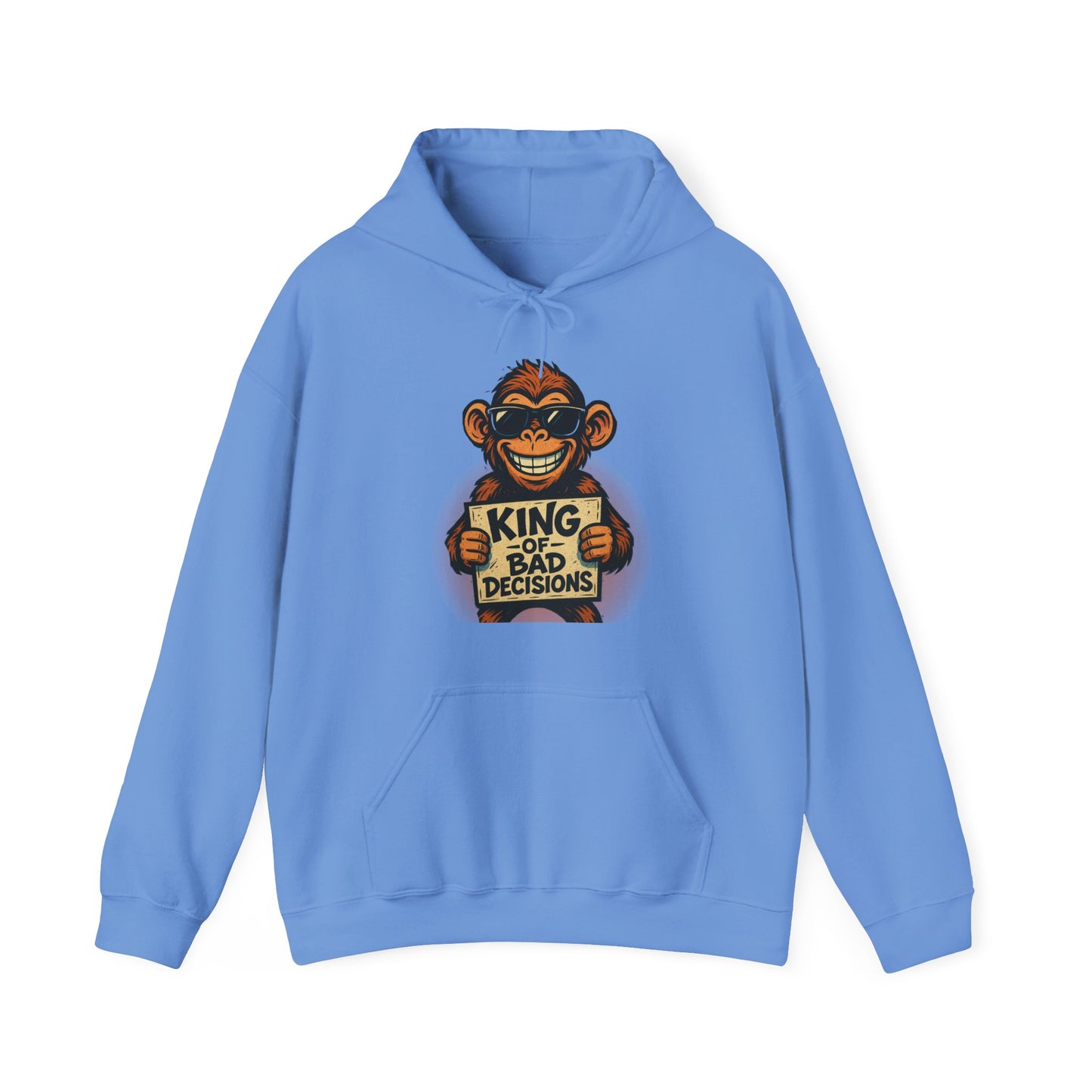KING OF BAD DECISIONS -Unisex Heavy Blend Hooded Sweatshirt (VARIETY OF COLORS)-“Oversized Pullover, Trending for Those Underachievers"