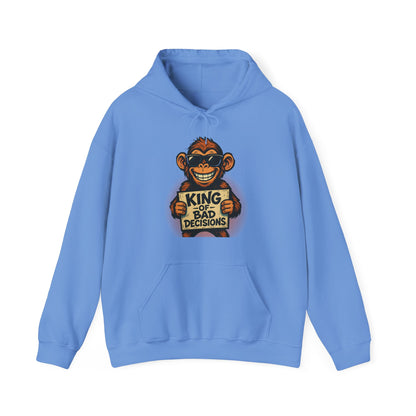 KING OF BAD DECISIONS -Unisex Heavy Blend Hooded Sweatshirt (VARIETY OF COLORS)-“Oversized Pullover, Trending for Those Underachievers"
