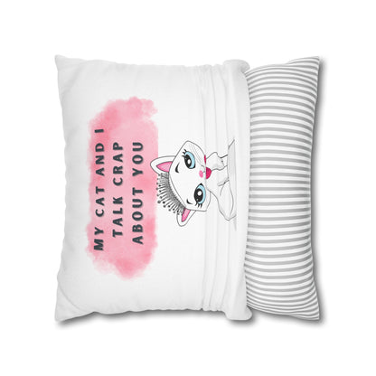 SASSY CAT-Bohemian Design Square Pillowcase (COVER ONLY)- ""Sassy decor, Snarkmouth approved."