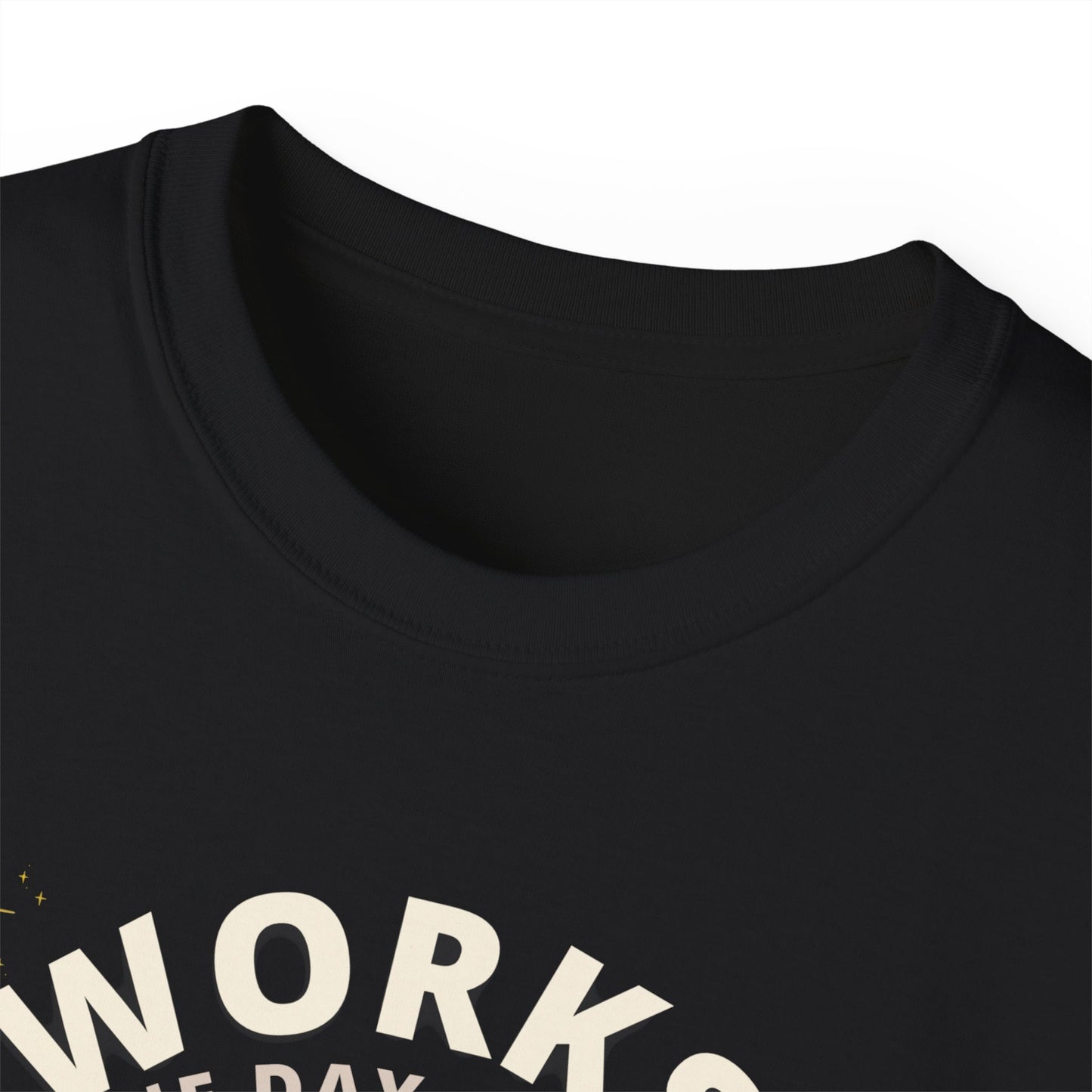 "WORKS ONE DAY A YEAR-ICON"- - SANTA T Shirt (VARIETY OF DARK COLORS) "Holiday Slacker"