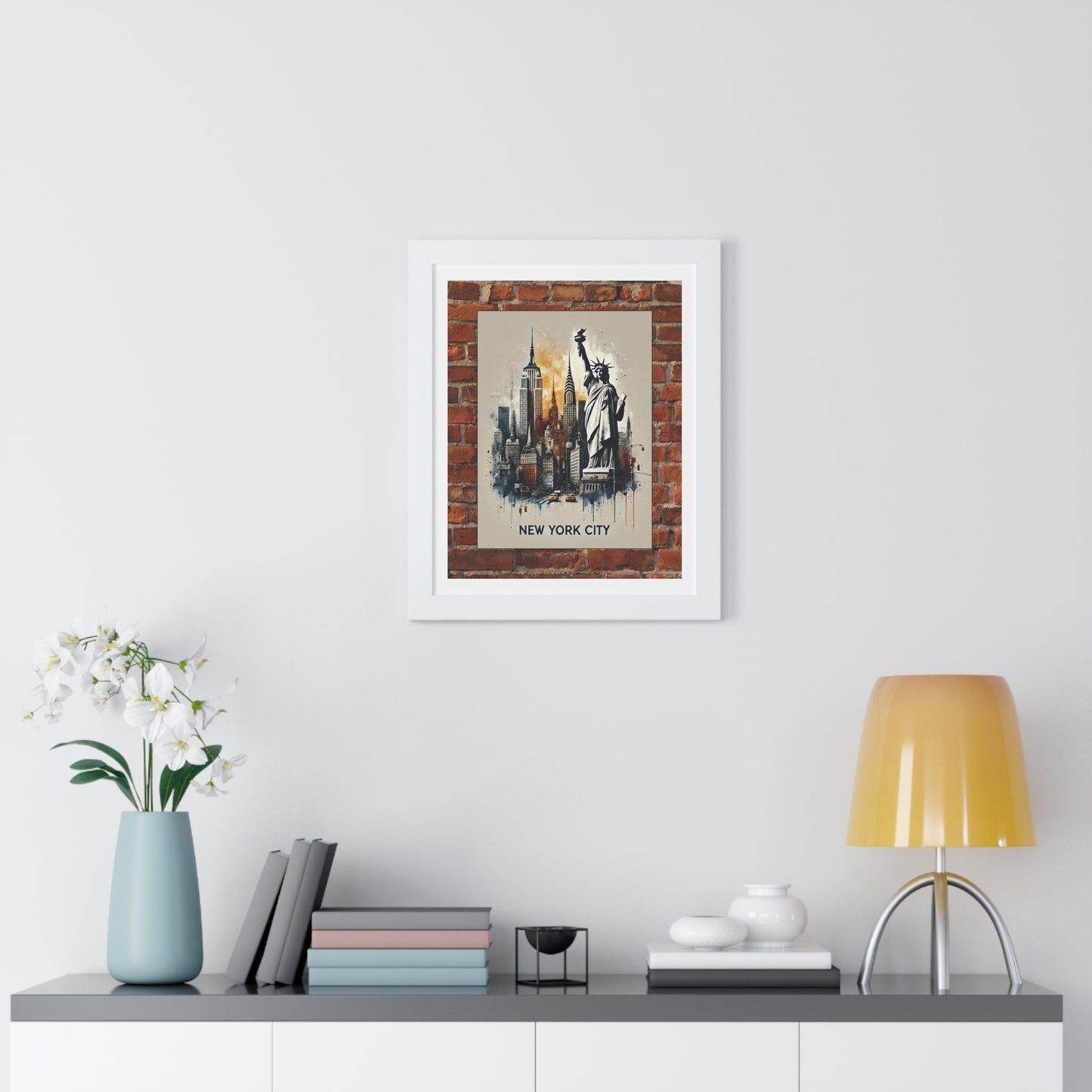 NEW YORK CITY LIBERTY  Framed Poster - Urban Wall Art for Home Decor