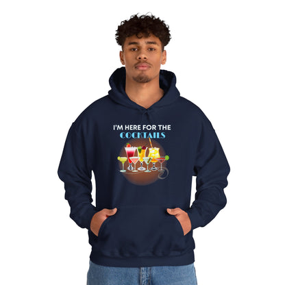 I'M HERE FOR THE COCKTAILS -Unisex Heavy Blend Hooded Sweatshirt (VARIETY OF COLORS) “Trendy Happy Hour Hoodie”