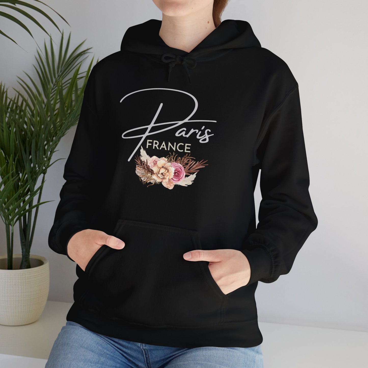 PARIS FLOWERS- Unisex Heavy Blend Hooded Sweatshirt (VARIETY OF COLORS)-“Travel T-Shirt That Slays”