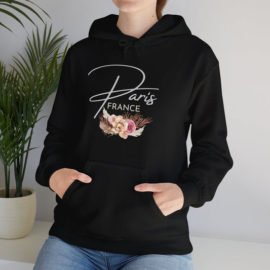 PARIS FLOWERS- Unisex Heavy Blend Hooded Sweatshirt (VARIETY OF COLORS)-“Travel T-Shirt That Slays”