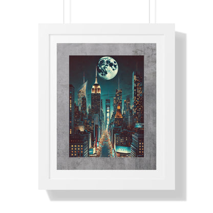 MOON OVER New York City  - “Framed Print That Brings Spaces to Life”