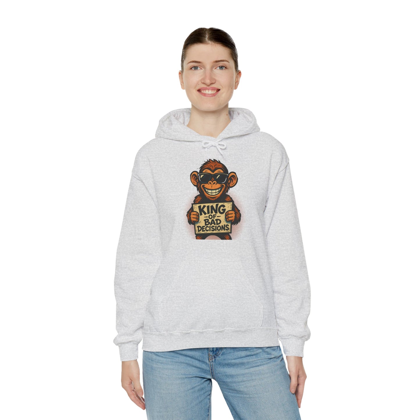 KING OF BAD DECISIONS -Unisex Heavy Blend Hooded Sweatshirt (VARIETY OF COLORS)-“Oversized Pullover, Trending for Those Underachievers"