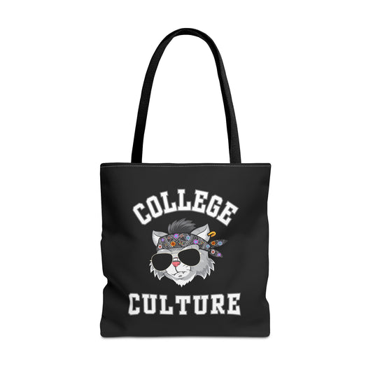COLLEGE CULTURE- AOP Tote Bag (BLACK) "Instant Style Upgrade"