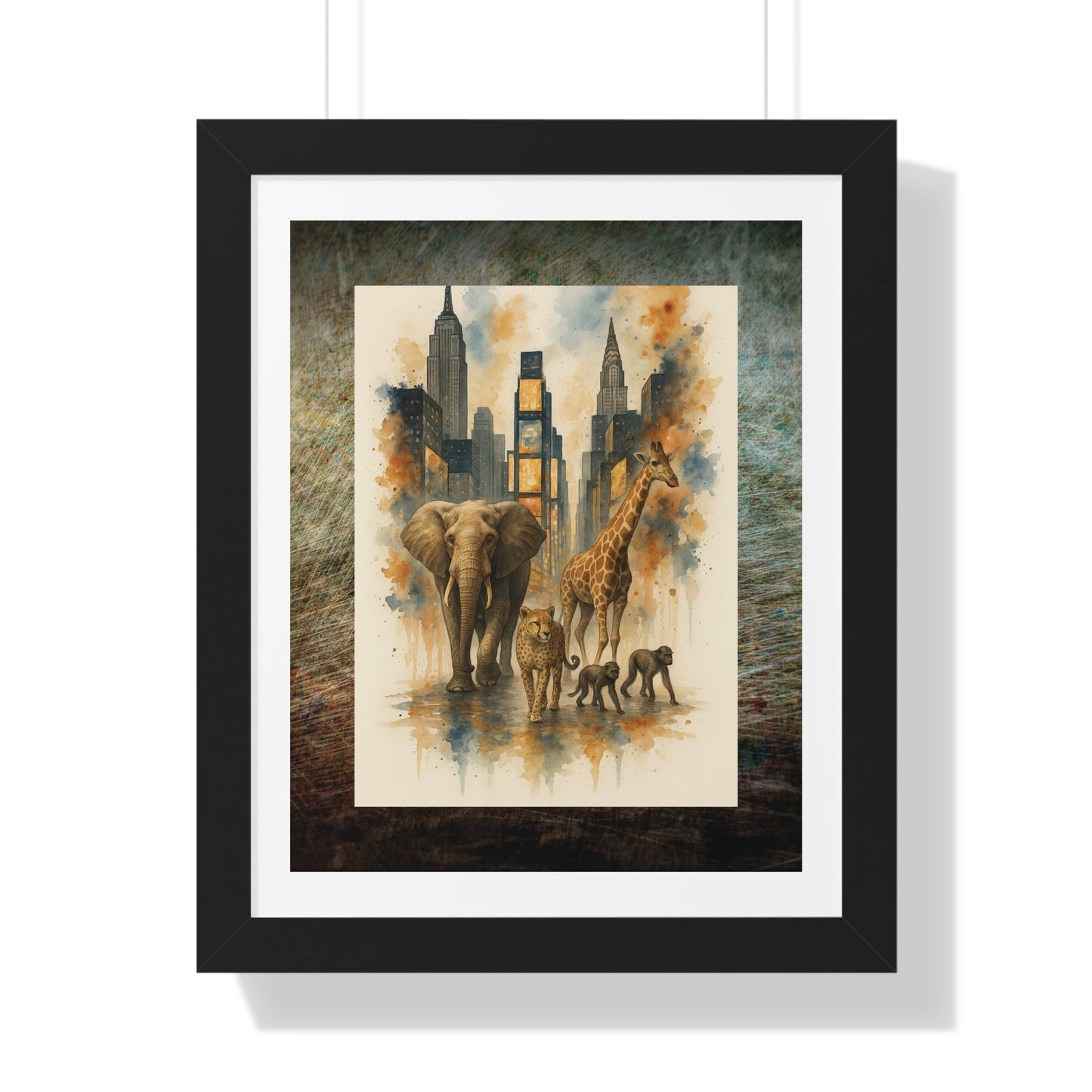BOHO JUNGLE New York City Night Framed Poster - Urban Wall Art for Home Decor