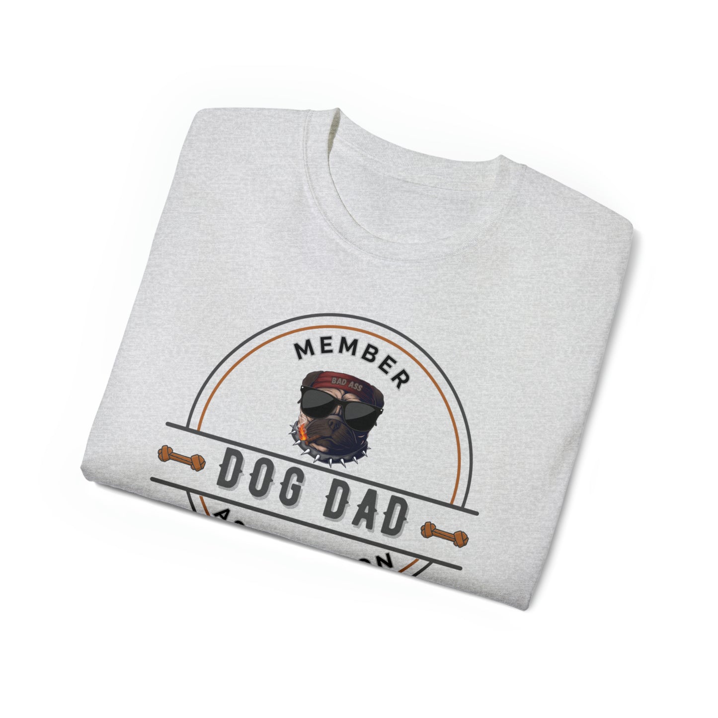 DOG DAD ASSOCIATION- T Shirt (WHITE OR LT.GREY)“Dog Dad Vibes — Cool Graphic Shirt for Fur Fathers”