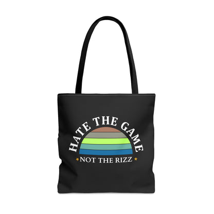HATE THE GAME NOT THE RIZZ- AOP Tote Bag-"Carry Confidence Everywhere You Go"
