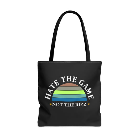 HATE THE GAME NOT THE RIZZ- AOP Tote Bag-"Carry Confidence Everywhere You Go"