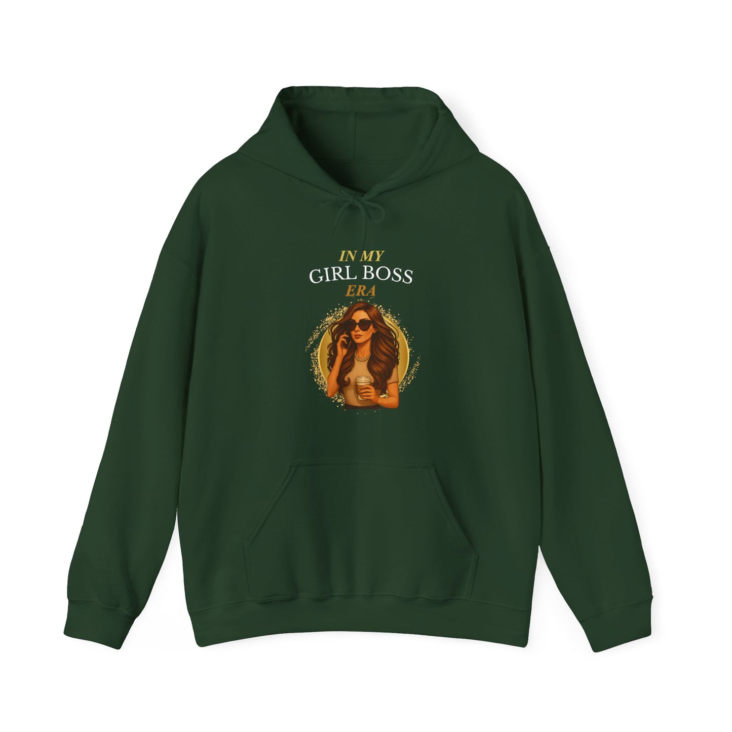 IN MY GIRL BOSS ERA- Unisex Heavy Blend Hooded Sweatshirt (Dark Colors) "Slayin At Work"