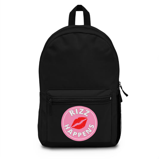 RIZZ HAPPENS- Empire Backpack (Black)"Fashionable Travel Essential"