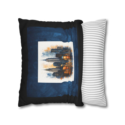 ELECTRIC TIMES SQUARE Bohemian Design  18 x 18  Pillowcase