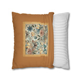 WHIMSY FLORAL- LIGHT BROWN Bohemian Floral Pillowcase (COVER ONLY) - Vibrant Decorative Throw Cushion Cover