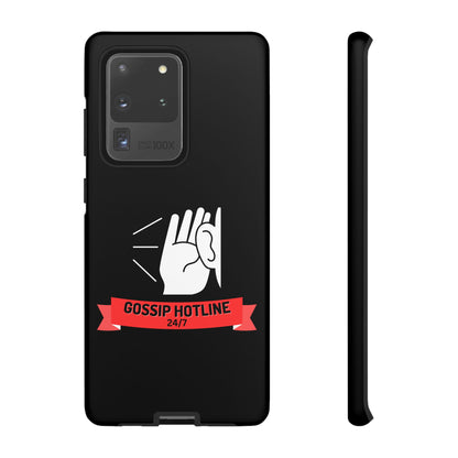 GOSSIP HOTLINE-Tough Phone Cases - Fits Most Phone Sizes!! (BLACK)  "When Your Phone Case Spills The Tea"