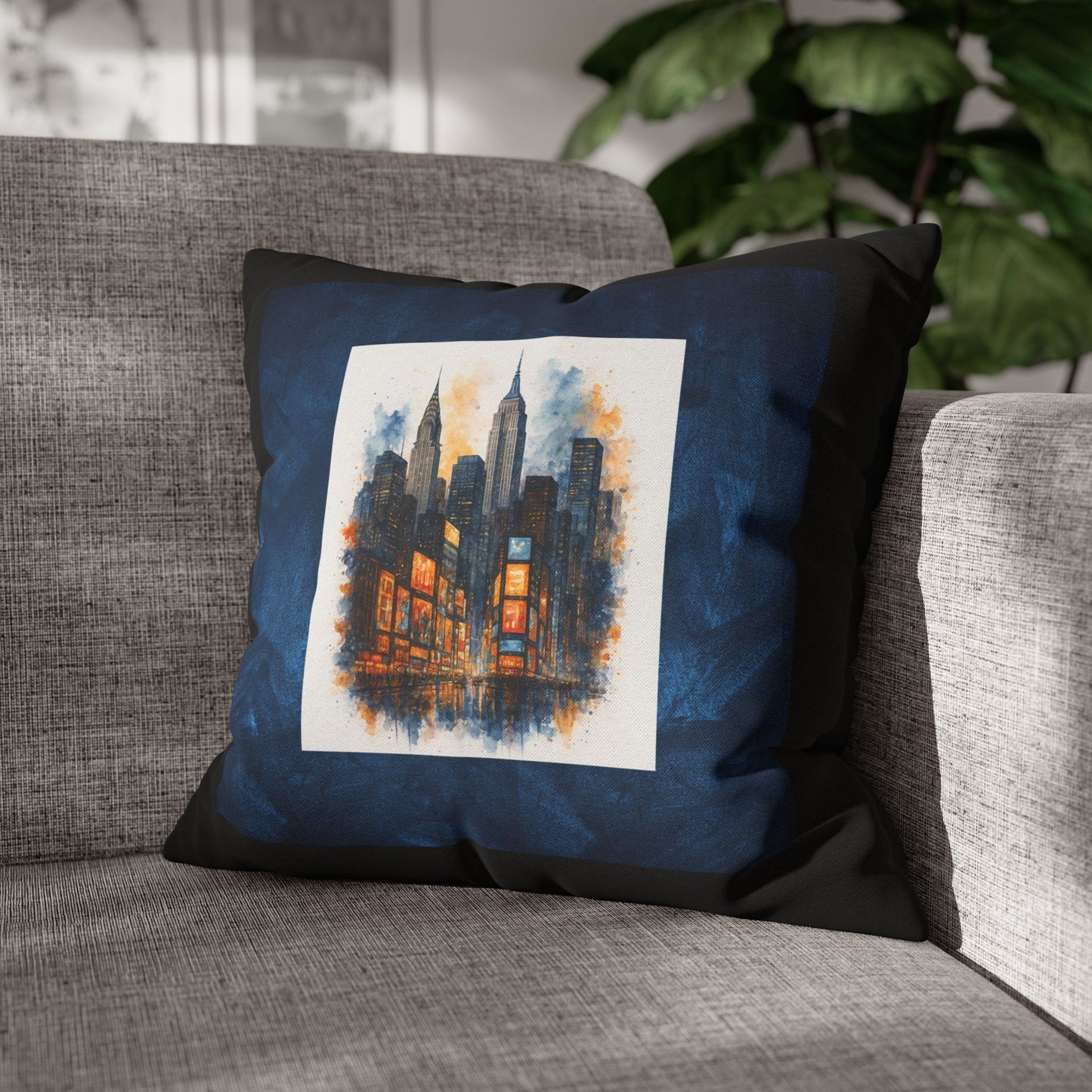 ELECTRIC TIMES SQUARE Bohemian Design  18 x 18  Pillowcase