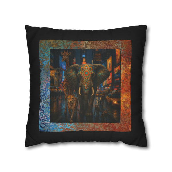 CONCRETE JUNGLE PILLOW COVER- Bohemian Design Square Pillowcase  - Artistic Home Decor (ONLY COVER INCLUDED)