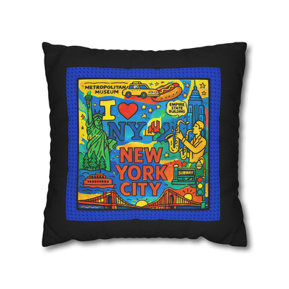 Electric NYC Pop Art- (Black) 18 x 18  Pillowcase