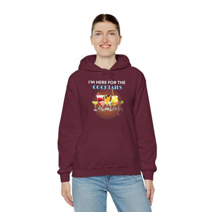 I'M HERE FOR THE COCKTAILS -Unisex Heavy Blend Hooded Sweatshirt (VARIETY OF COLORS) “Trendy Happy Hour Hoodie”