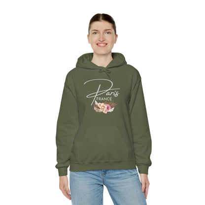 PARIS FLOWERS- Unisex Heavy Blend Hooded Sweatshirt (VARIETY OF COLORS)-“Travel T-Shirt That Slays”