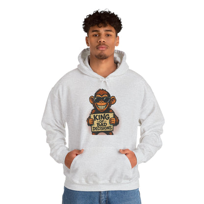 KING OF BAD DECISIONS -Unisex Heavy Blend Hooded Sweatshirt (VARIETY OF COLORS)-“Oversized Pullover, Trending for Those Underachievers"