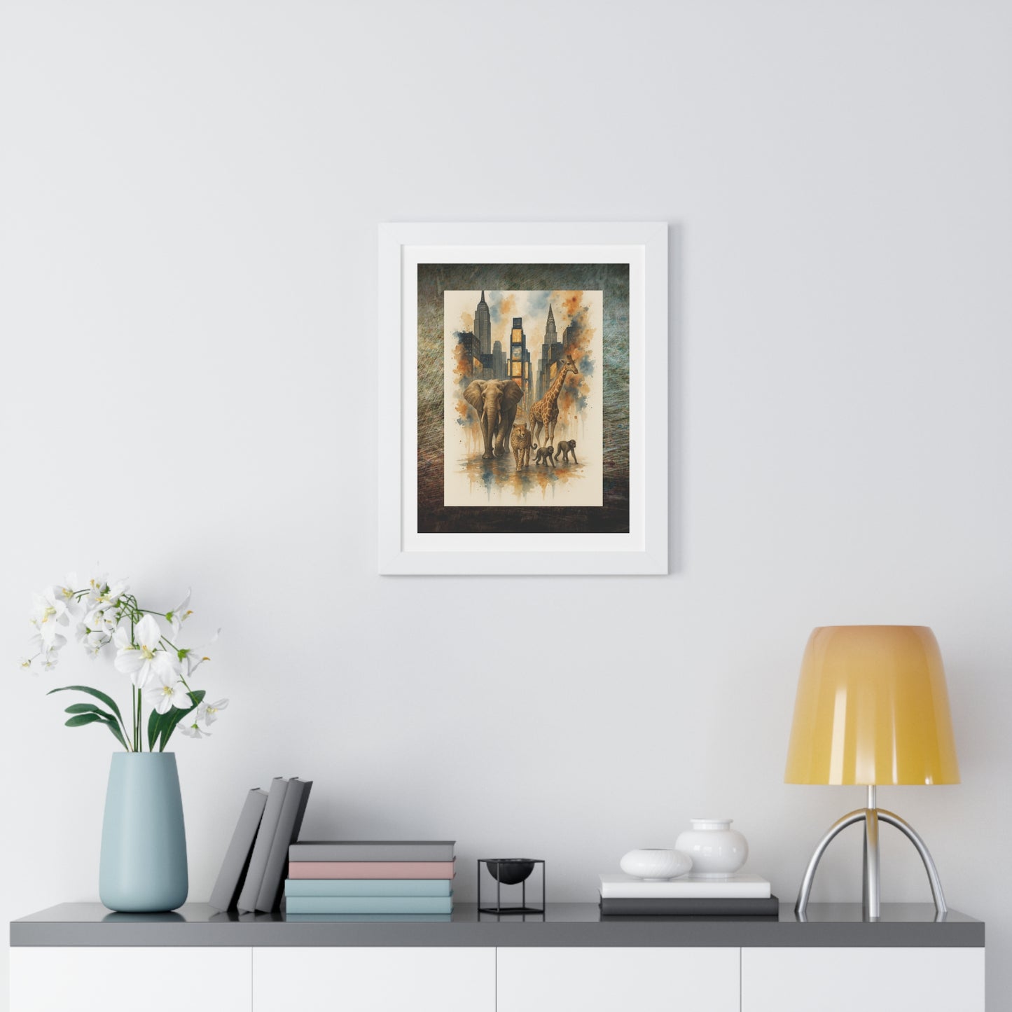 BOHO JUNGLE New York City Night Framed Poster - Urban Wall Art for Home Decor