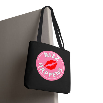 RIZZ HAPPENS- AOP Tote Bag (black) "When You Got It-Flaunt It"