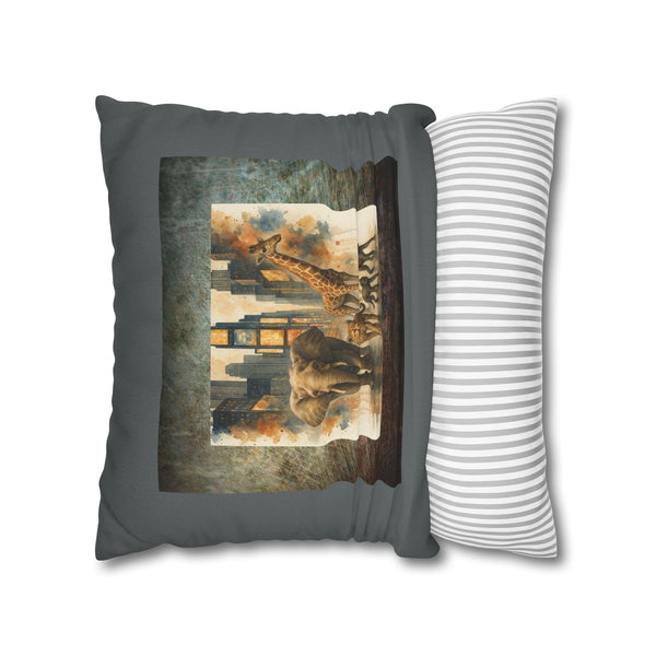 CONCRETE JUNGLE Bohemian Design Square Pillowcase (COVER ONLY) - Artistic Home Decor