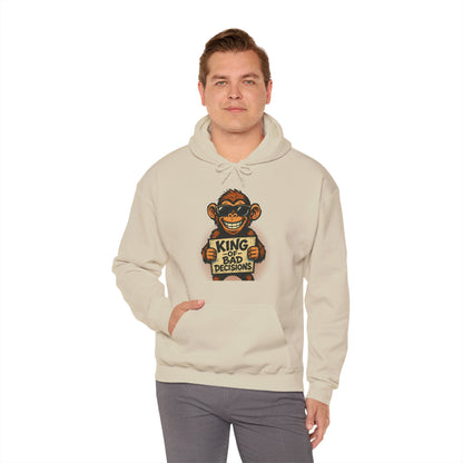 KING OF BAD DECISIONS -Unisex Heavy Blend Hooded Sweatshirt (VARIETY OF COLORS)-“Oversized Pullover, Trending for Those Underachievers"