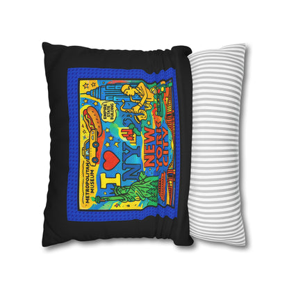 Electric NYC Pop Art- (Black) 18 x 18  Pillowcase