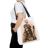 WILD SOUL- AOP Tote Bag (white)