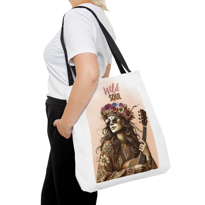 WILD SOUL- AOP Tote Bag (white)