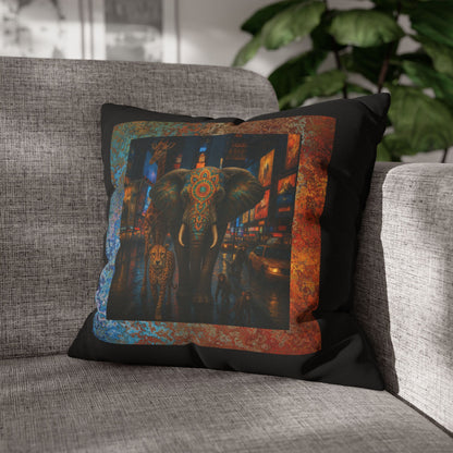 CONCRETE JUNGLE PILLOW COVER- Bohemian Design  18 x 18  Pillowcase