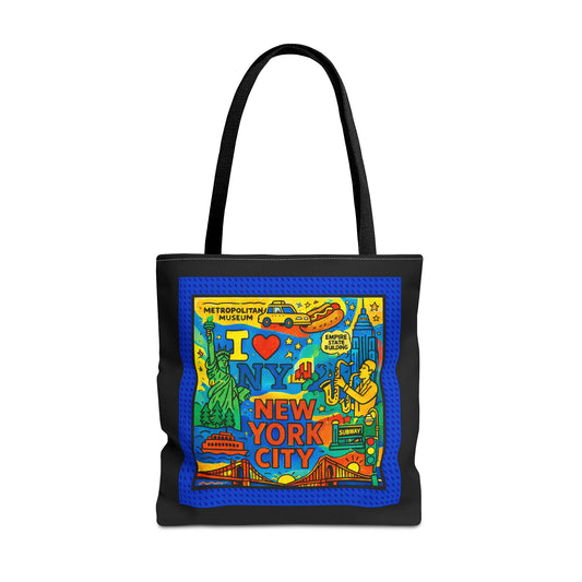 I LOVE NEW YORK CITY- AOP Tote Bag (BLACK)