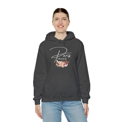 PARIS FLOWERS- Unisex Heavy Blend Hooded Sweatshirt (VARIETY OF COLORS)-“Travel T-Shirt That Slays”