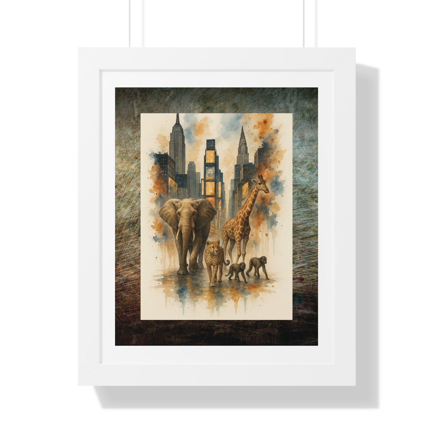 BOHO JUNGLE New York City Night Framed Poster - Urban Wall Art for Home Decor
