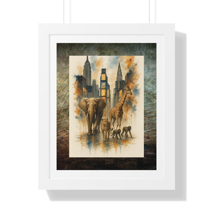 BOHO JUNGLE New York City Night Framed Poster - Urban Wall Art for Home Decor