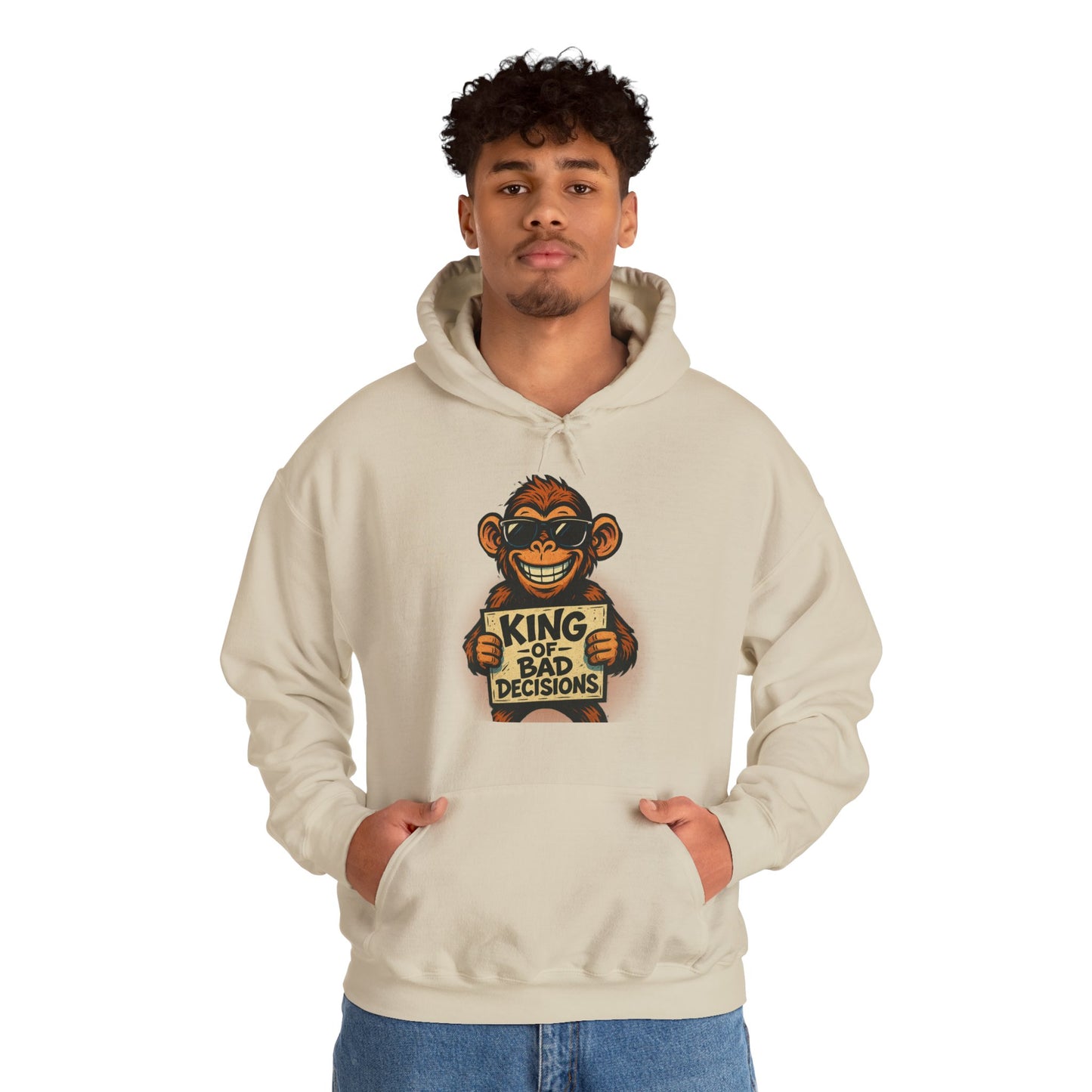 KING OF BAD DECISIONS -Unisex Heavy Blend Hooded Sweatshirt (VARIETY OF COLORS)-“Oversized Pullover, Trending for Those Underachievers"