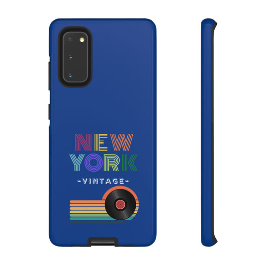 NEW YORK VINTAGE -Tough Phone Cases - Fits Most Phone Sizes!! (DARK BLUE) "Greenwich Village Vibes"
