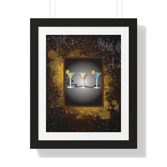 RUSTIC MARTINI Framed Poster - Urban Wall Art for Home Decor
