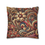 SWIRLY Floral Pillowcase (COVER ONLY) - Vibrant Decorative BOHO PILLOW CASE COVER
