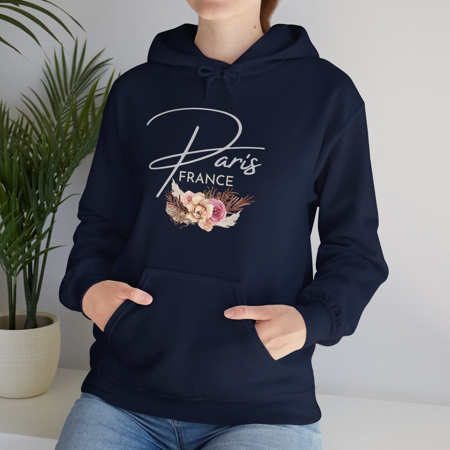 PARIS FLOWERS- Unisex Heavy Blend Hooded Sweatshirt (VARIETY OF COLORS)-“Travel T-Shirt That Slays”