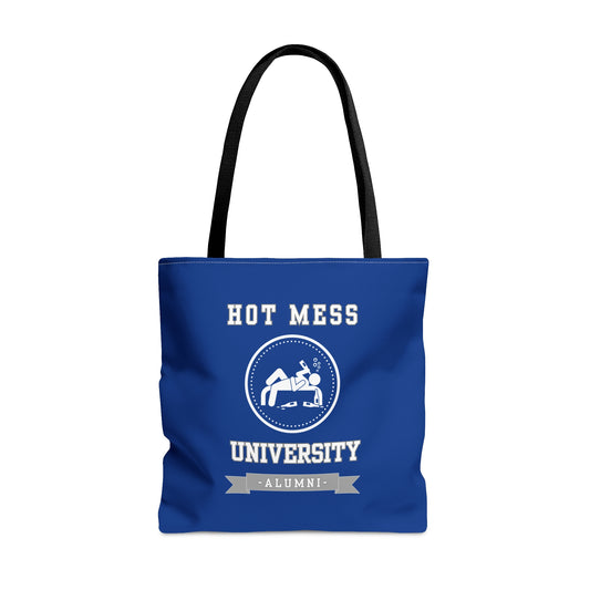 HOT MESS UNIVERSITY- AOP Tote Bag (BLUE)-"One Of Our Most Loved Picks"